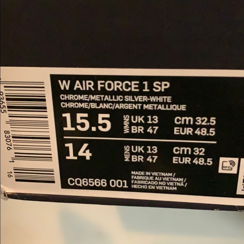 BNIB Chrome Metallic Air Force 1’s AF1’s - Picture 11 of 11